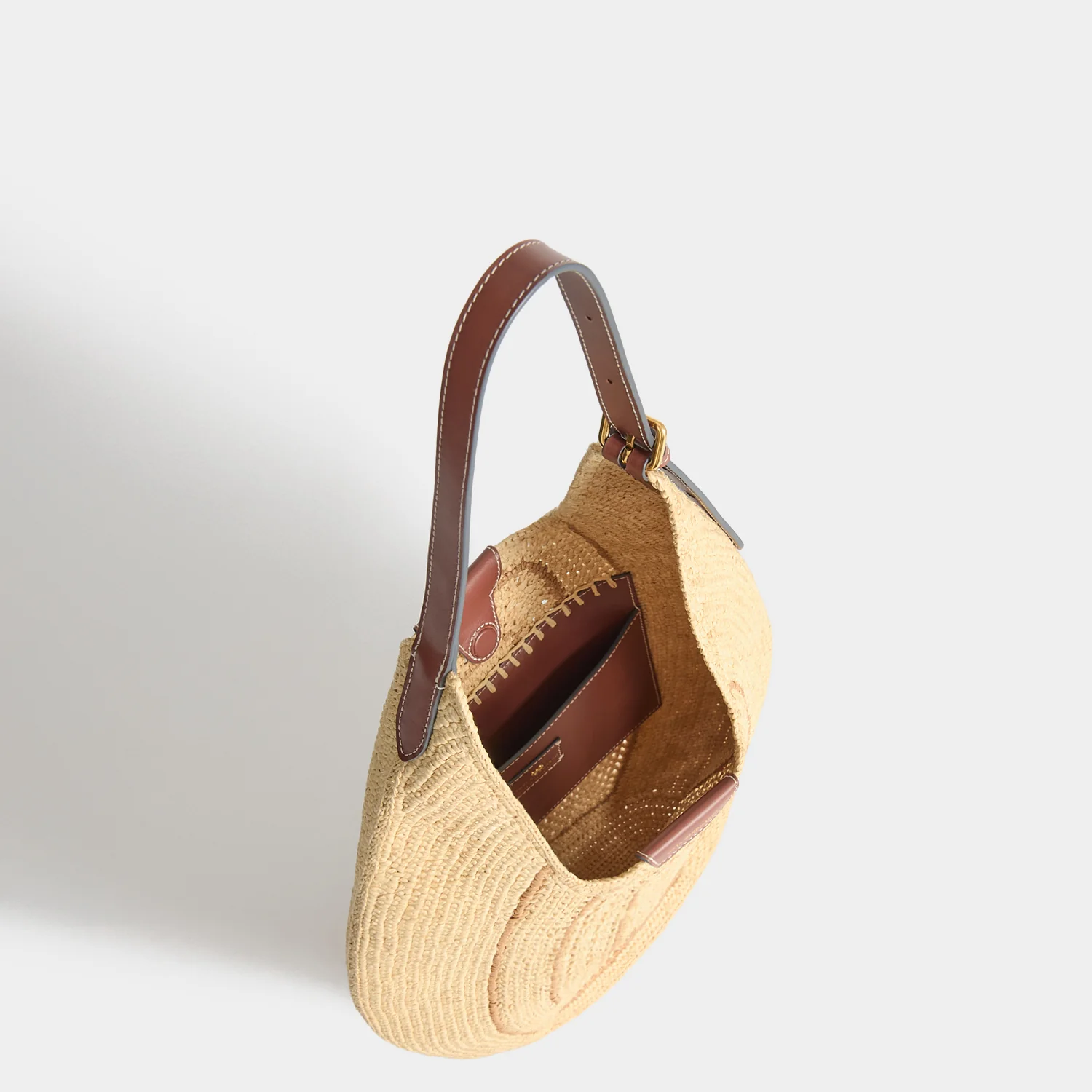 Raffia Bow Hobo Bag - Image 8