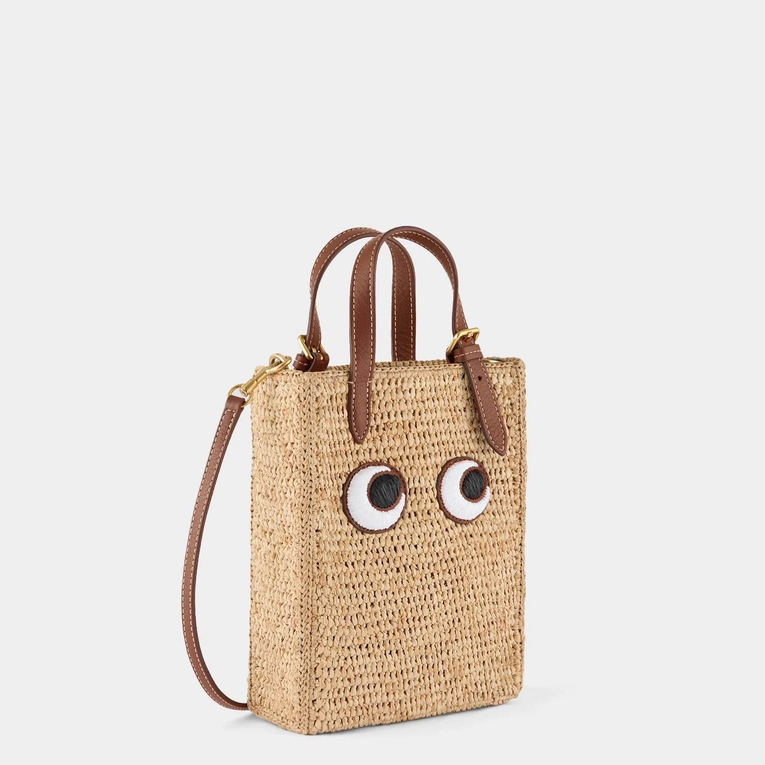 N/S Raffia Eyes Mini Cross-body Tote - Image 3